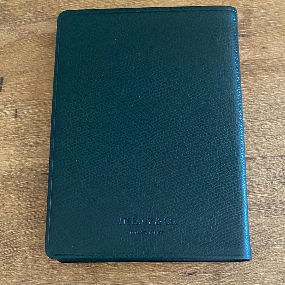 Tiffany & Co. Dark Green& Gold leather Travel Journal - never used - Picture 2 of 10